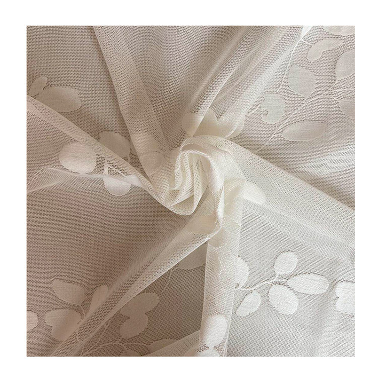Atacado design 100 padrão de folha de poliéster jacquard urdidura camisa de malha de malha pura cortina tecido quarto