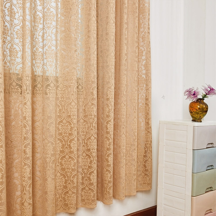 Cortinas de tecido transparente de luxo para sala de estar W280 Têxteis