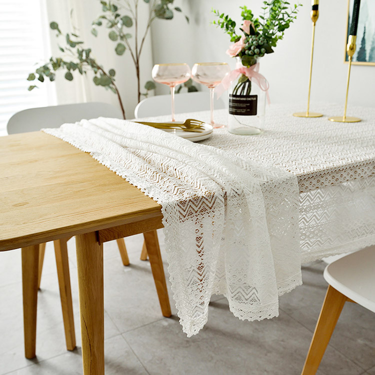 Pano de mesa de renda retangular de fábrica barato personalizado elegante para festa de casamento