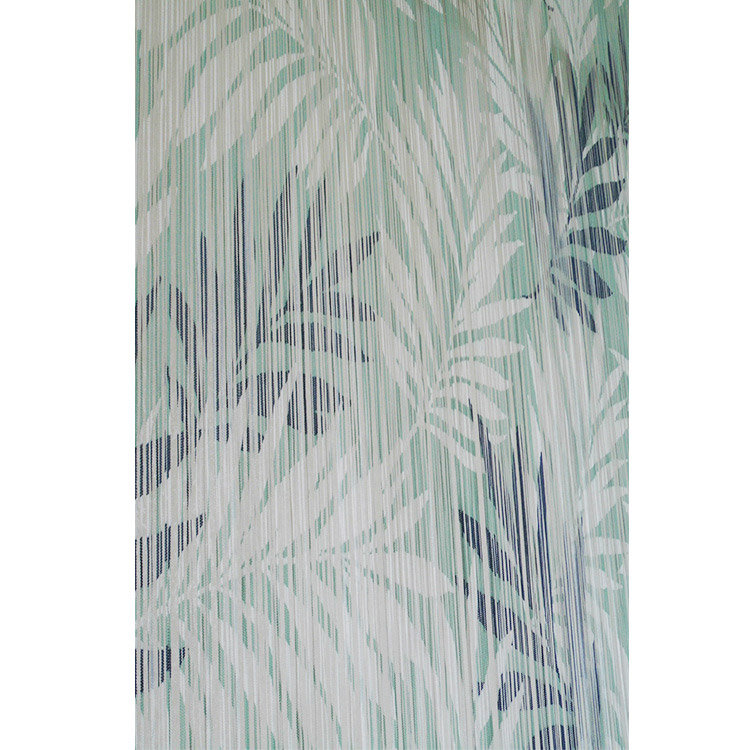 Mais recente design 100% poliéster com padrão de plantas tropicais cortinas de porta decorativas meio penduradas cortina de sala de estar para quarto