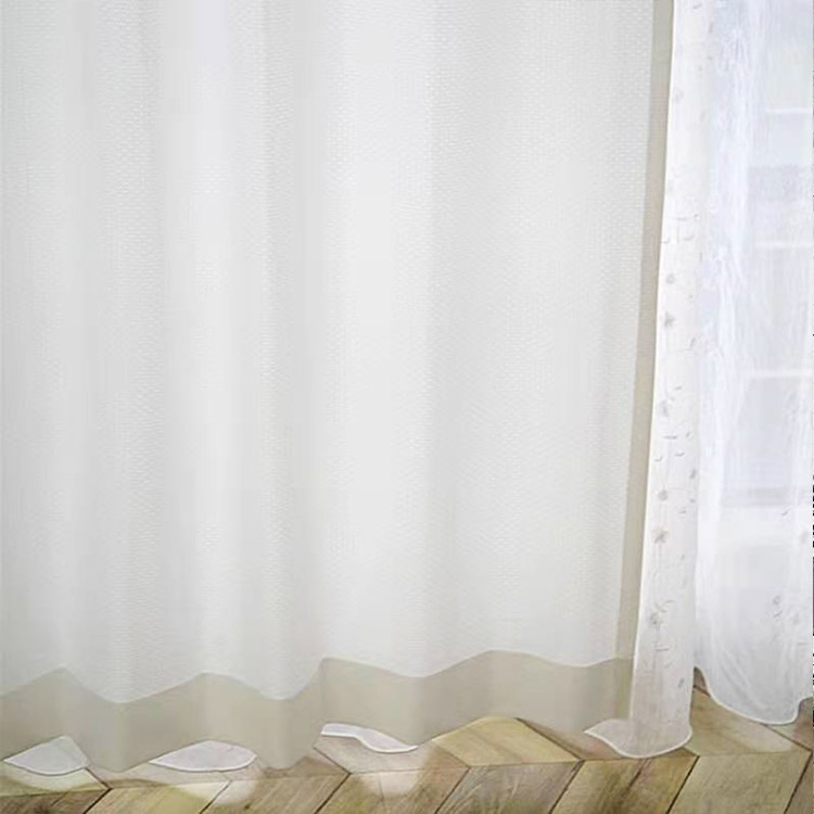 Tecido transparente resistente atacado elegante de boa qualidade branco moderno tule voile cortinas transparentes para sala de estar