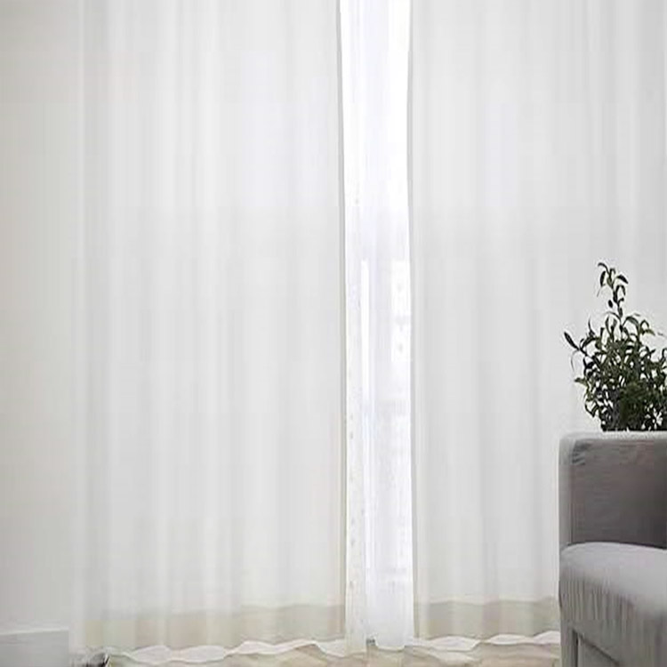 Tecido transparente resistente atacado elegante de boa qualidade branco moderno tule voile cortinas transparentes para sala de estar