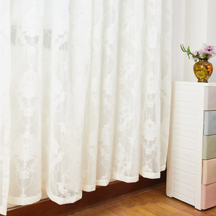 Têxteis para sala de estar W280 Jacquard poliéster turco tecido de cortina transparente