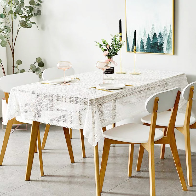 Pano de mesa de renda retangular de fábrica barato personalizado elegante para festa de casamento