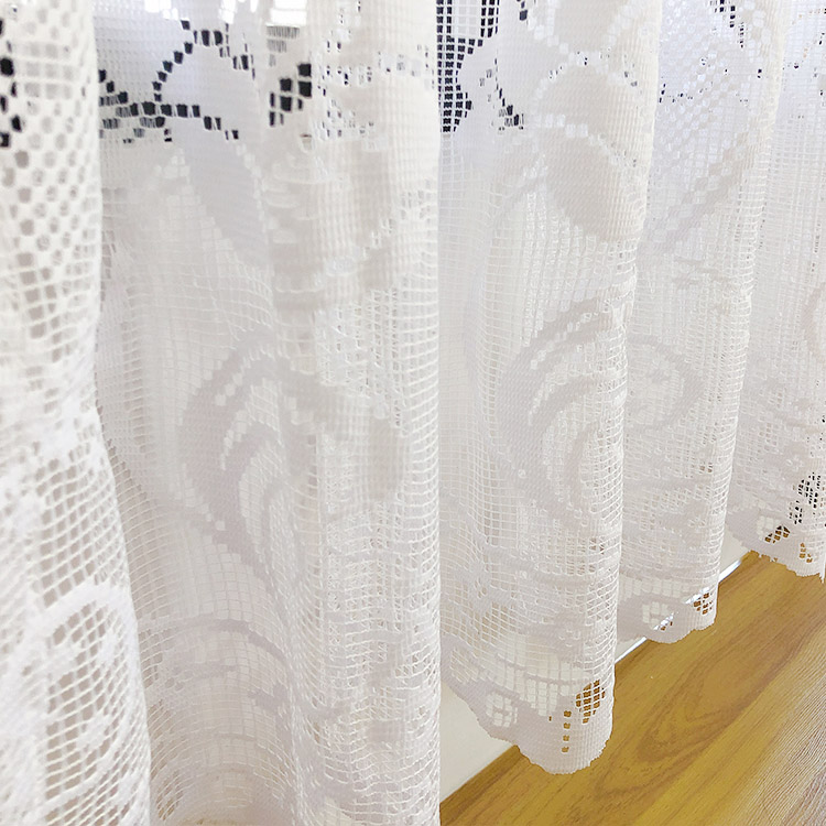Decoração de sala de estar macia personalizada Têxtil impressão branca auto bordada Cortinas de tecido de poliéster transparente