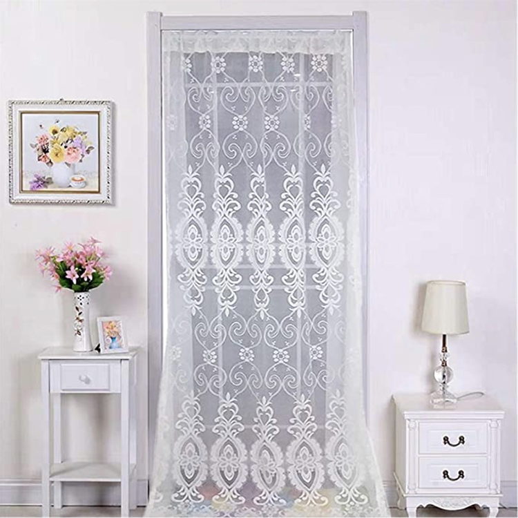 Fornecedor Design Personalizado Sala de Estar Casamento Branco Poliéster Malha Jacquard Sheers Tecido Rede