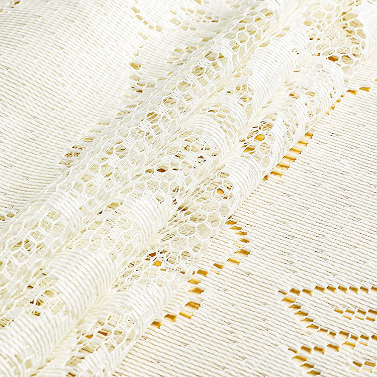 Tecidos jacquard de poliéster liso para jantar branco festa de casamento para roupas de mesa rendas