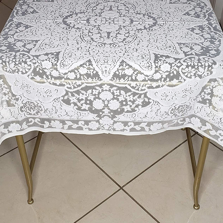 Tecido de guardanapo de pano de mesa elegante de poliéster lavável branco de jantar