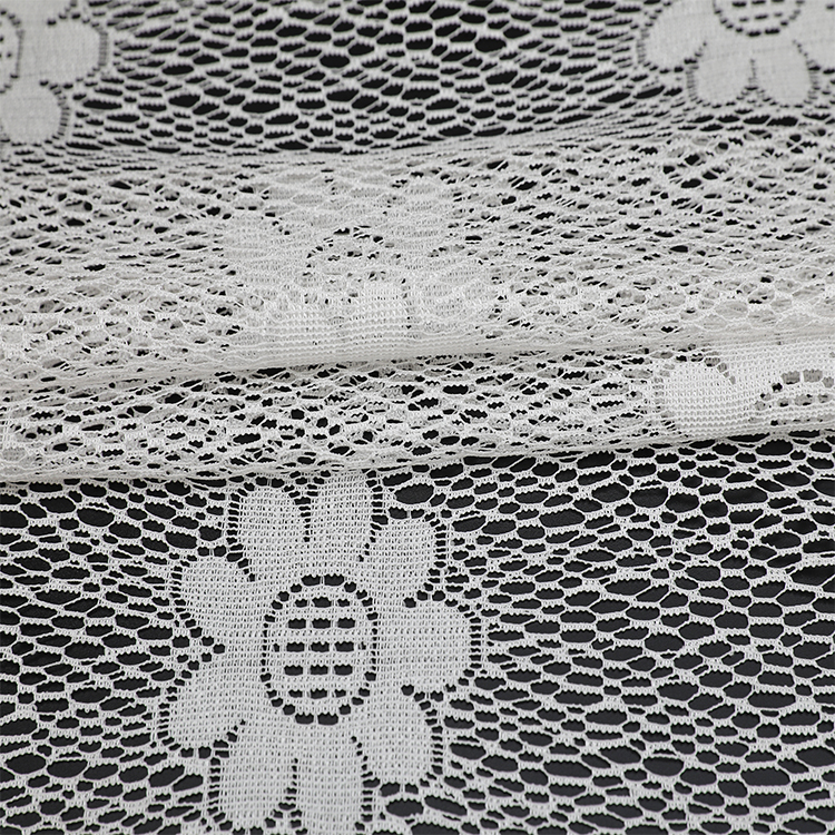 Atacado fábrica de rendas cortina de voile de janela extravagante jacquard poliéster estampado tecido transparente